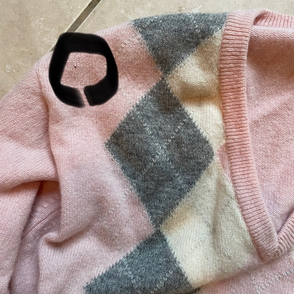 Pringle washable wool sweater l pink argyle - Picture 11 of 11